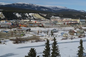 View of Whitehorse for a bluff across the Yukon River. 