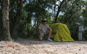 The tent went up in about five minutes this time!