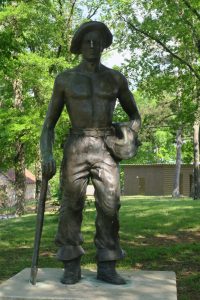 Statue honoring CCC workers. 