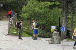 Hikers at the AT trailhead.