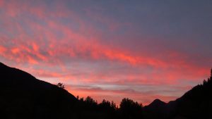 Sunrise at Sol Duc Hot Springs.