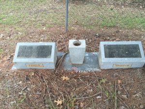 Parents' graves in Searcy Cemetery. 