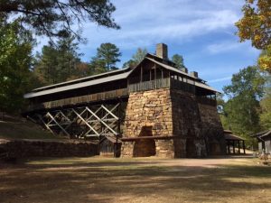 Reconstruction of the three blast furnaces at Tannehill State Park. 