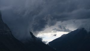 Storm coming through a gap.