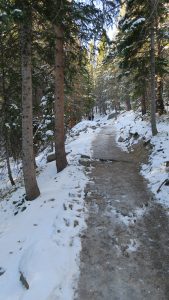 Ice Trail to Nymph Lake.